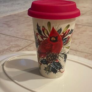 Lenox Red Cardinal Travel Mug with Silicone Lid